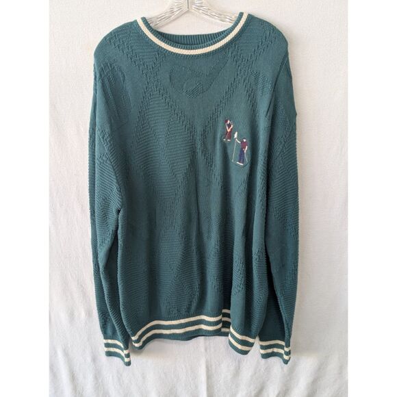 Expressions Other - Vintage Expressions Golf Themed Knit Cotton Sweater Men's Size Large